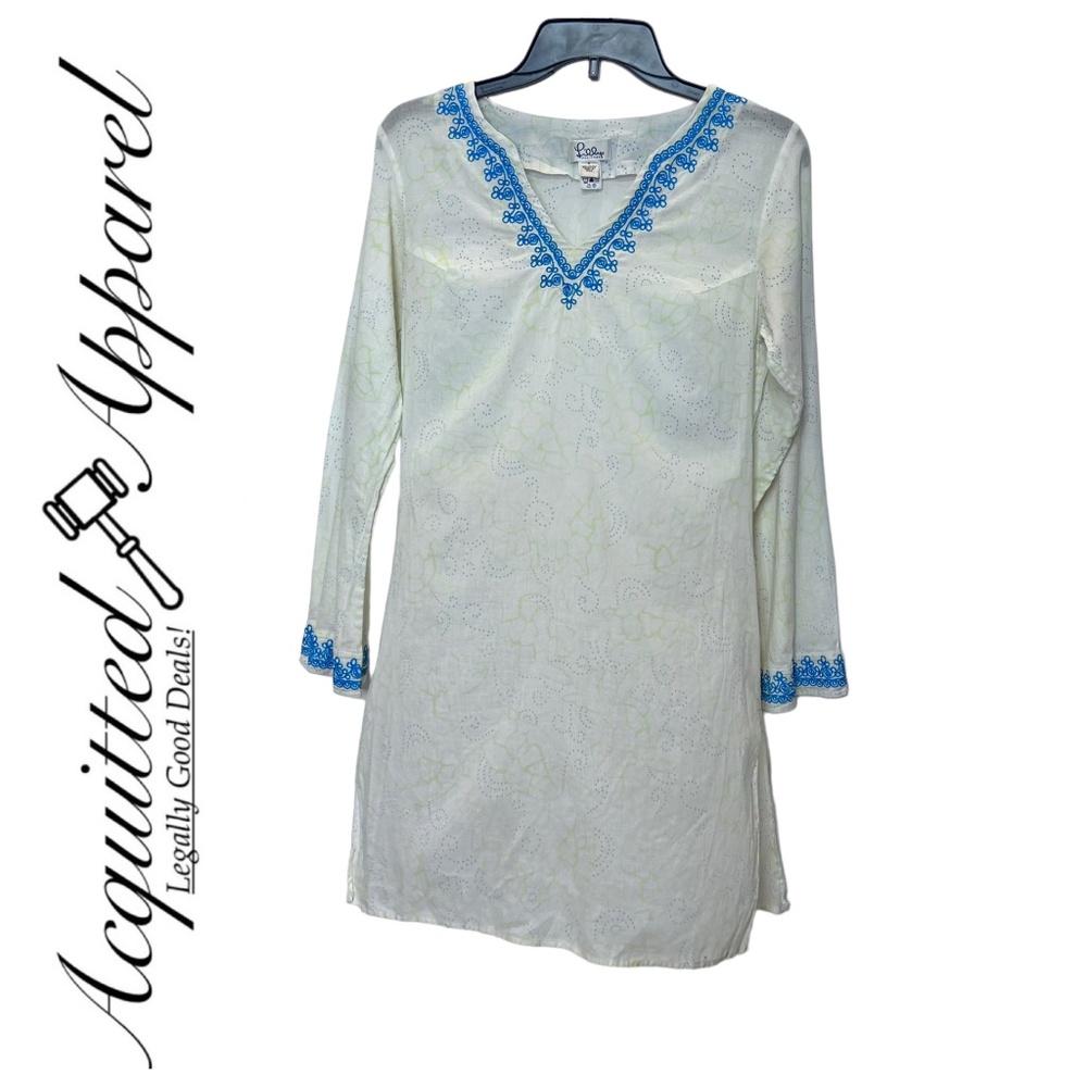 Lilly Pulitzer Long Embroidered Sleep Shirt Nightgown